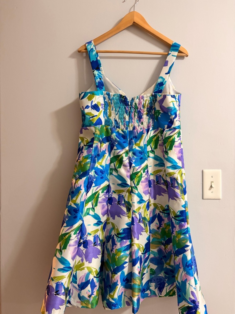 R&K Blue, Purple & Green Floral Midi Dress